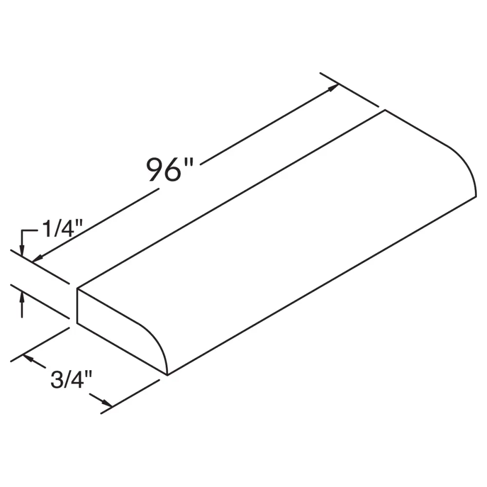 Scribe Molding MSW8 Alpina Chalk LessCare 0.75 . width 0.25 . height 96 . depth