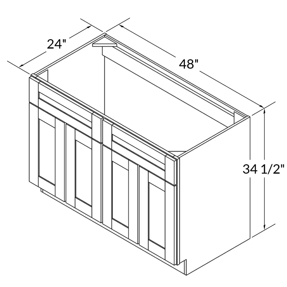 Sink Base Kitchen Cabinet SB48 Milan Slate 48 . width 34.5 . height 24 . depth
