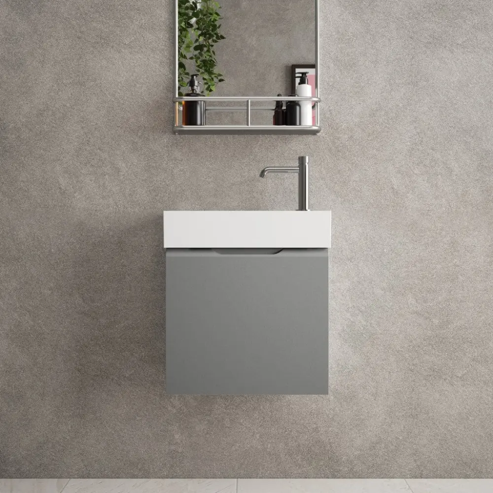 Tasca Single Door Vanity Unit Beyondstone Basin - Matt Dust 450mm