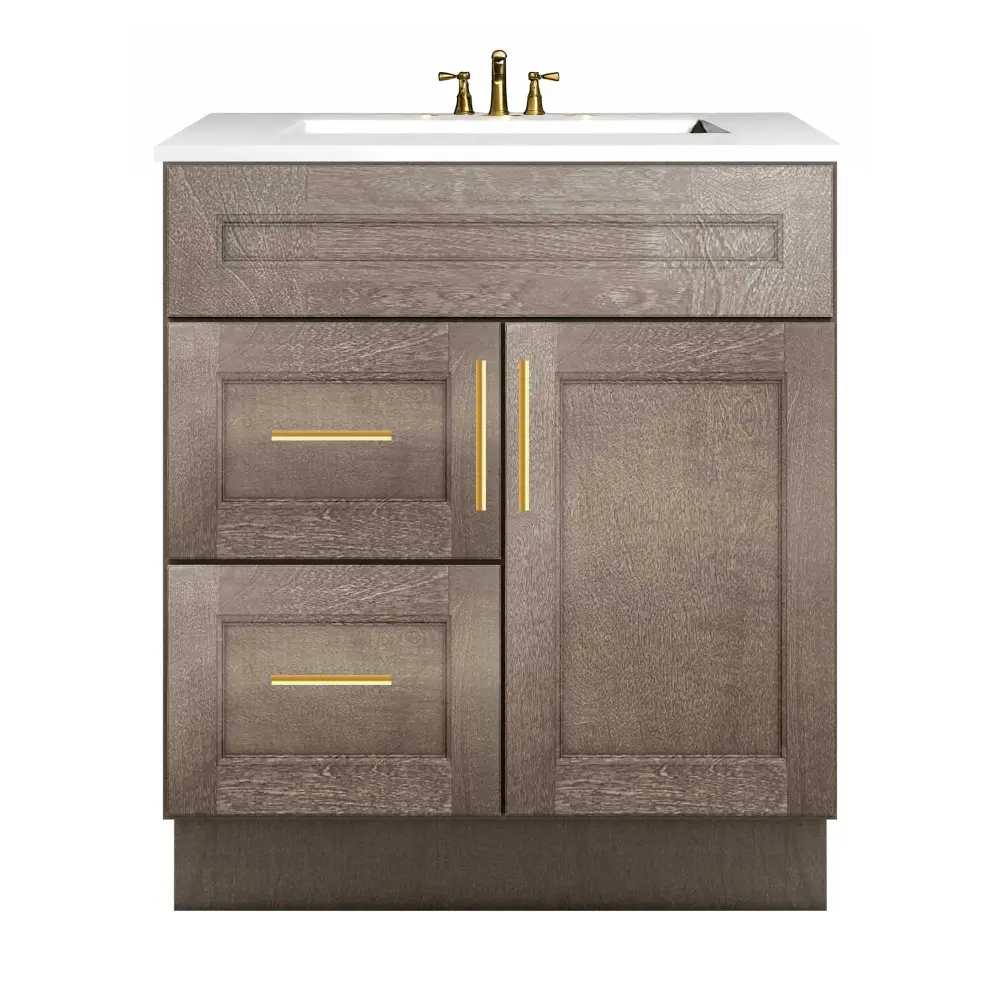 Vanity Sink Base Cabinet Left Drawers 30 W x 21 D x 34 H - Milan Slate