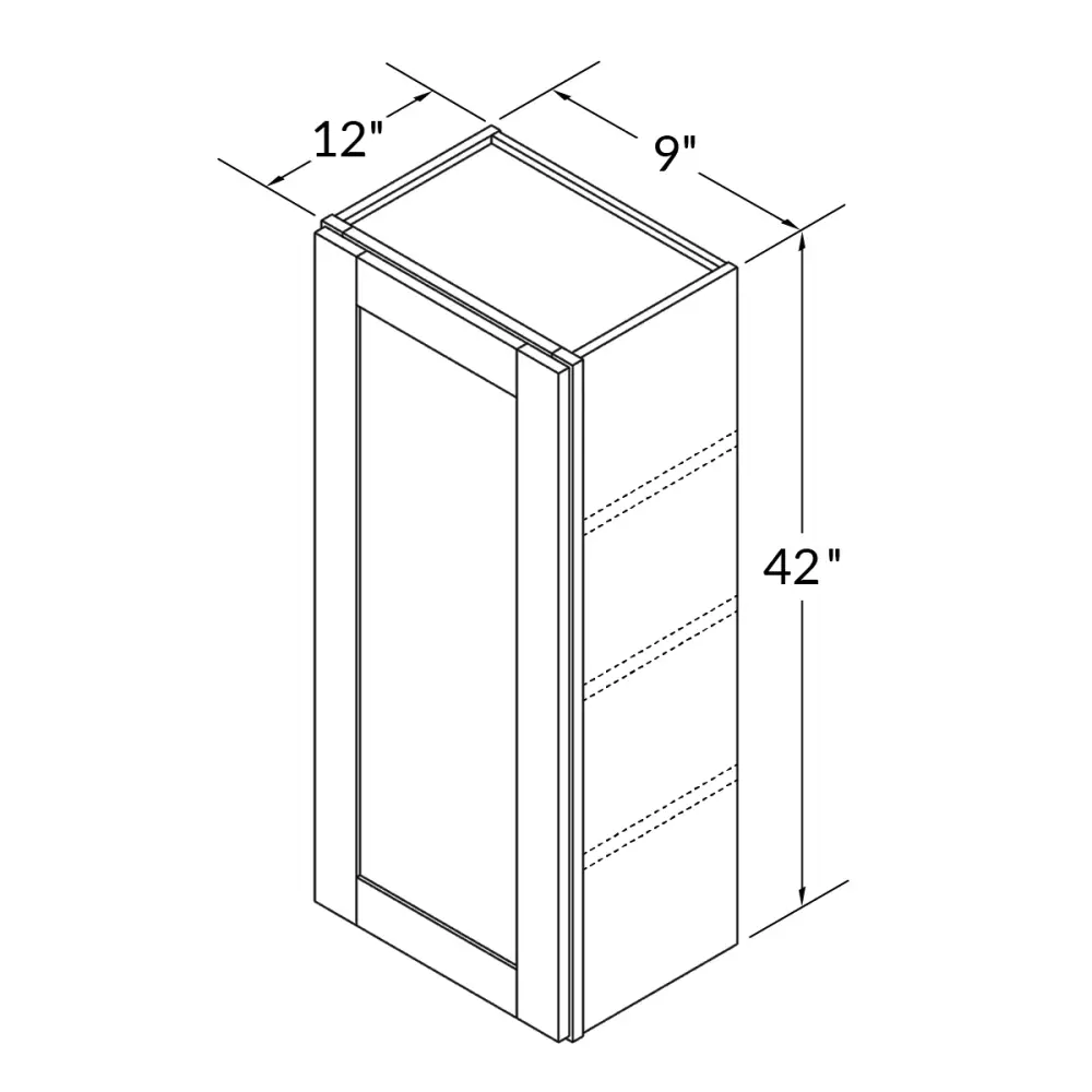 Wall Kitchen Cabinet W0942 Milan Pearl 9 . width 42 . height 12 . depth
