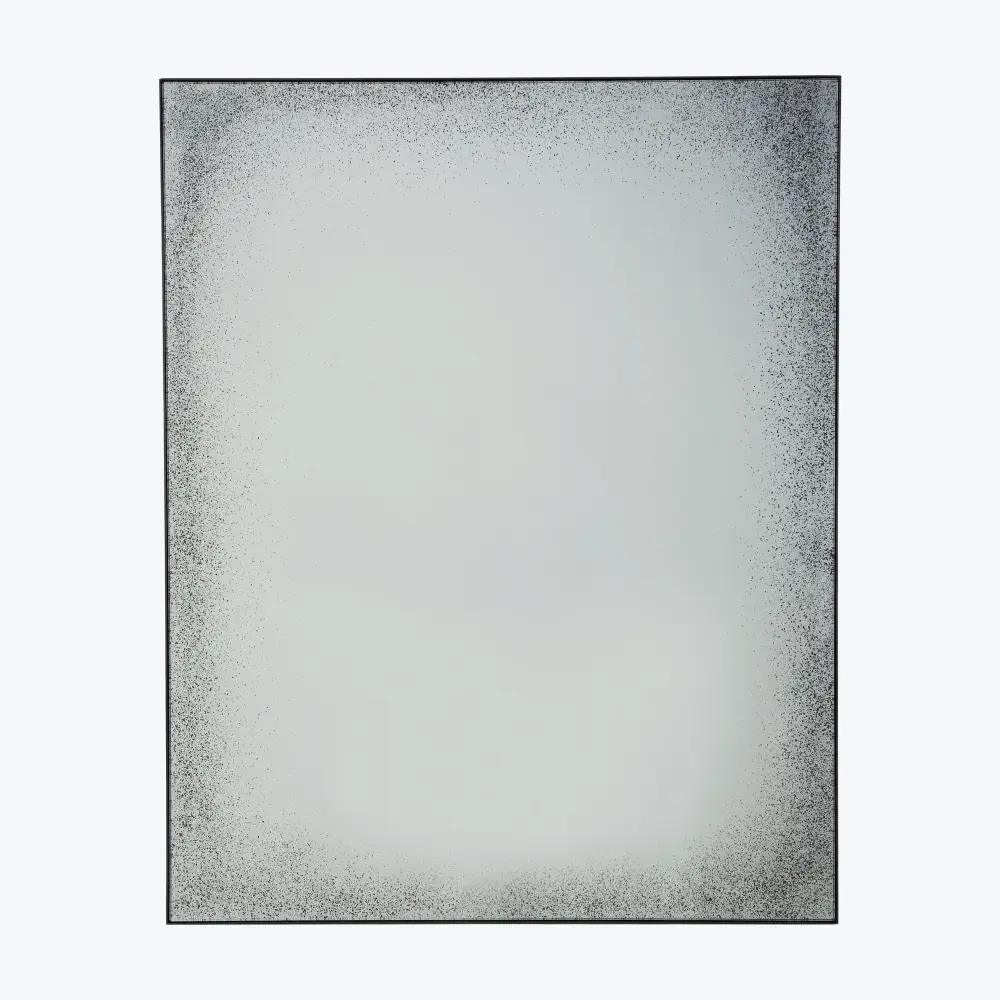 Aged Rectangular Wall Mirror Adjustable Lighting