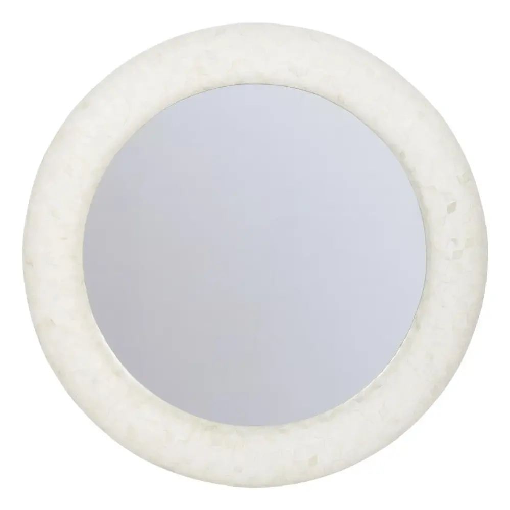 Aspen Bone Inlay Round Mirror - 100cm