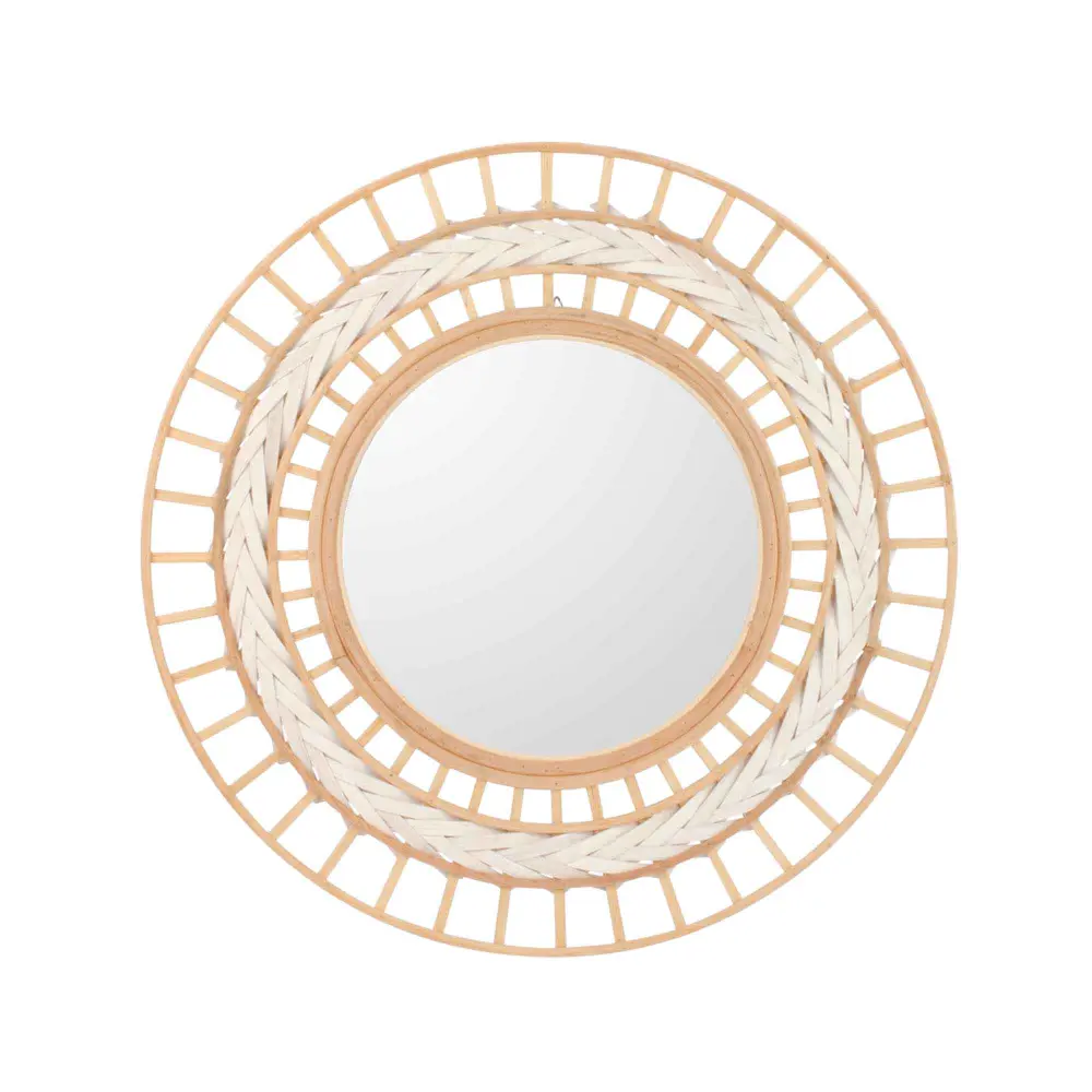 Chalk and Natural Bamboo Mirror, 18" x 3/4" | Lighted | Dimmer