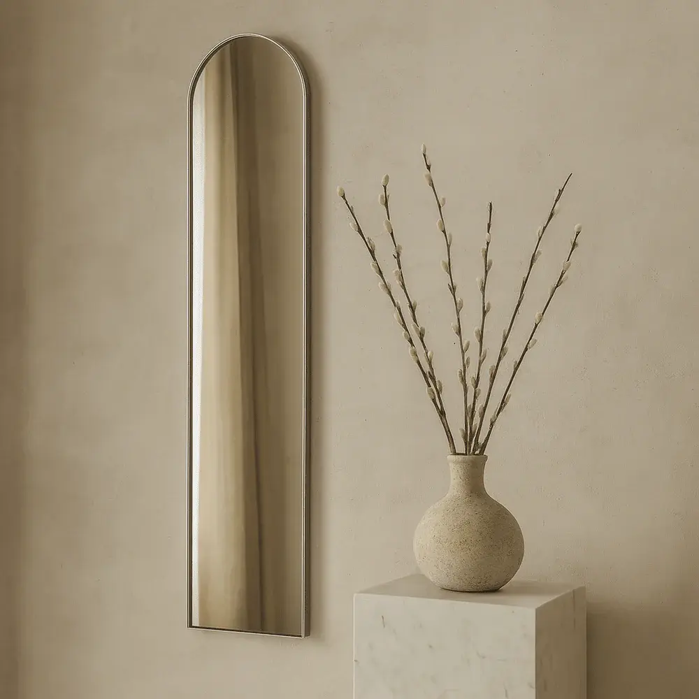 Cora Arched Mirror 100x30cm - Chrome