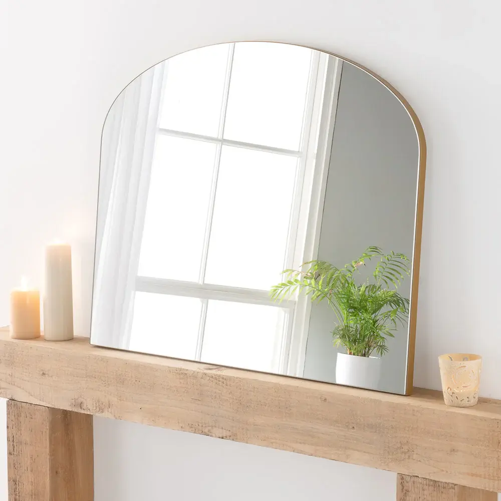 Cora Plain Mantle Mirror 91x69cm - Amber