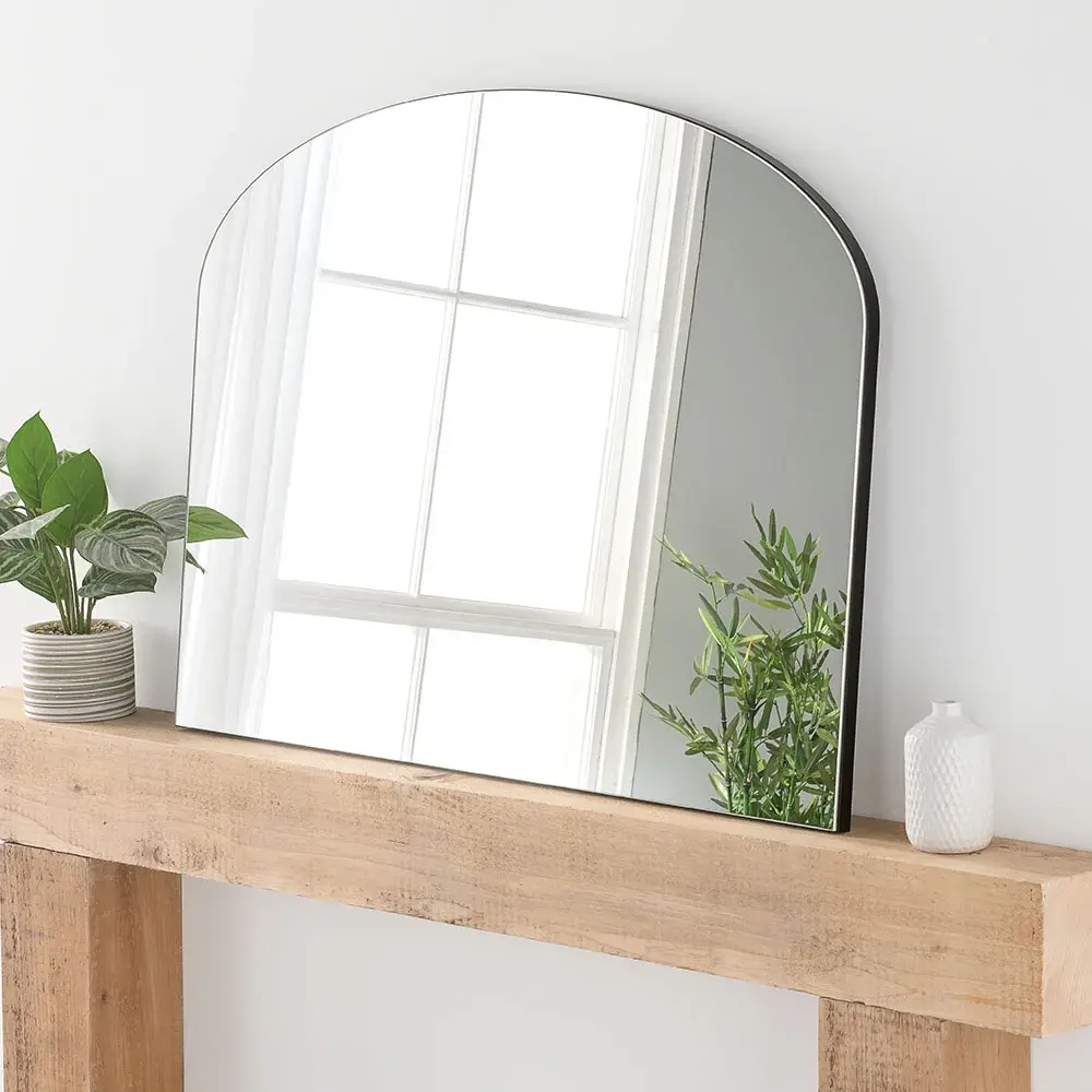 Cora Plain Mantle Mirror 91x69cm - Ebony
