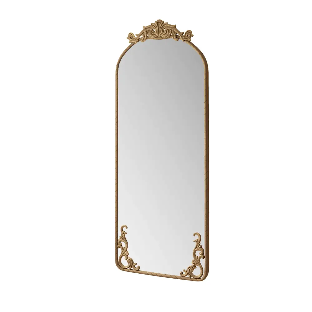 Full Body Arched Mirror Vintage Ornate Applique
