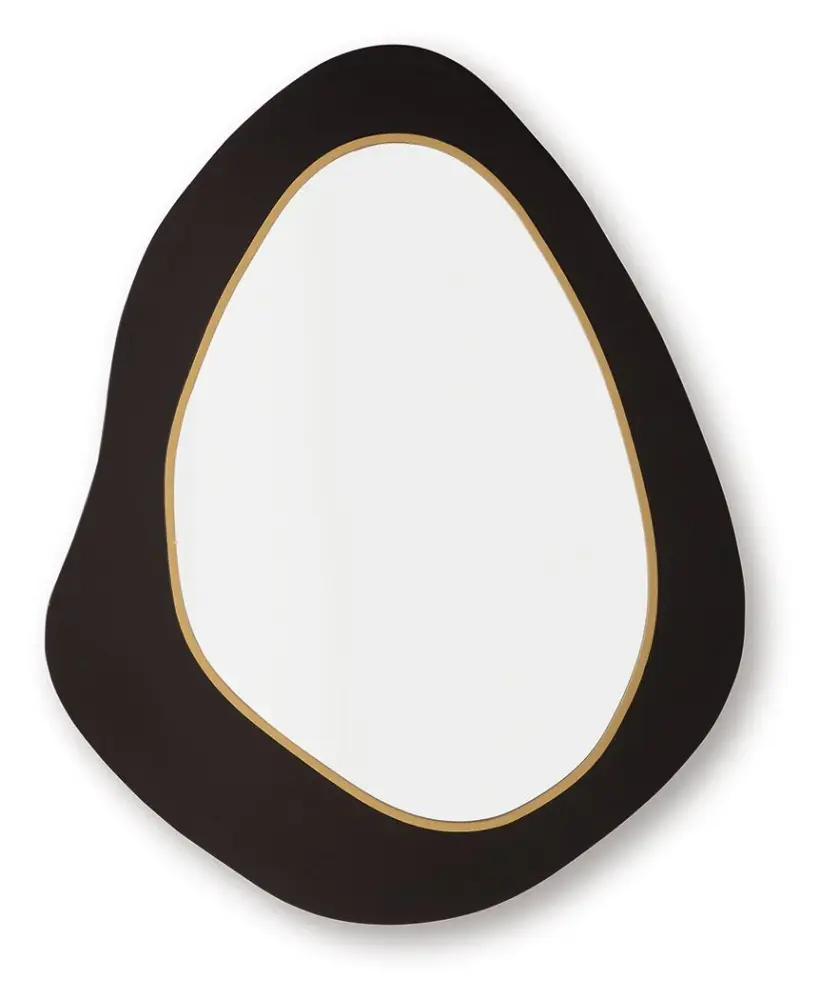 Kierlock - Accent Mirror - Jet-black / Gold Finish Entryway