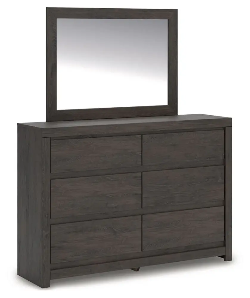Large Wall-Mounted Fraluna - Dresser And Mirror - Charcoal