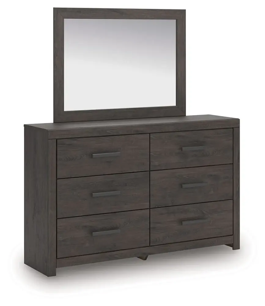 Prendonea - Dresser and Mirror - Charcoal - 24 x 36 Inches