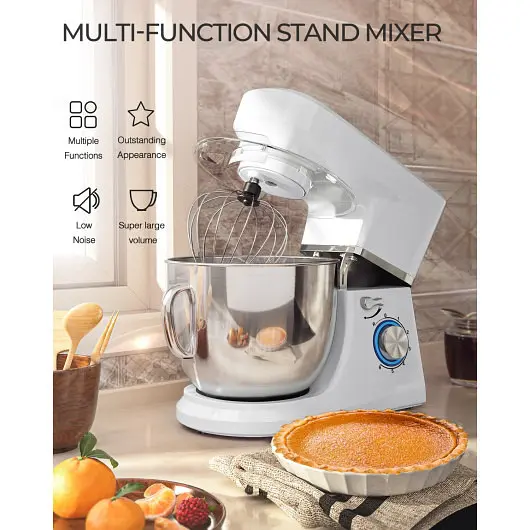 Costway Top-Quality 7.5 Qt Tilt-Head Stand Mixer Dough Hook, Off-White, EP24647WH
