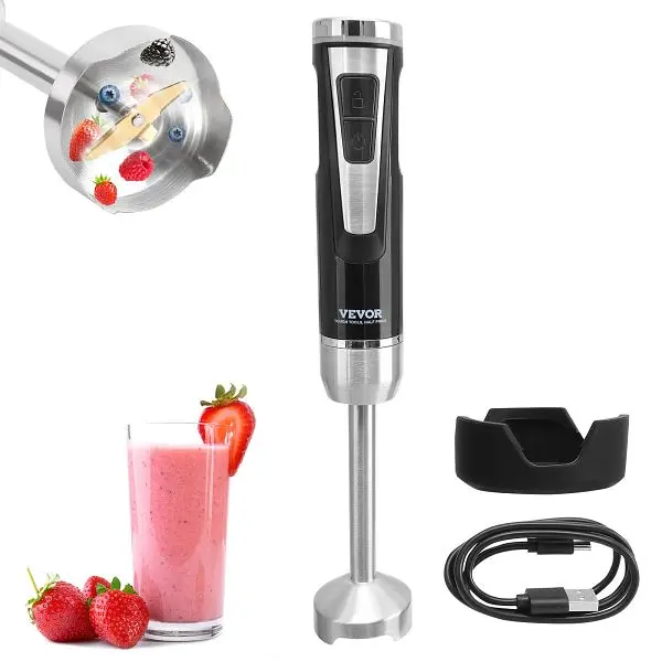VEVOR Commercial Immersion Blender, 200 Watt 8-Speed Heavy Duty Immersion Blender, QXCDSCJ200W84IAINV1