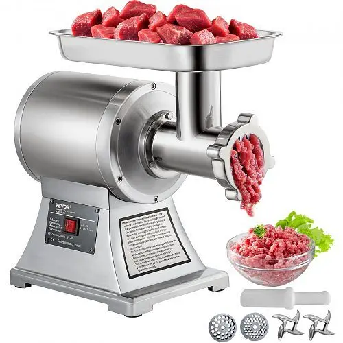 VEVOR Commercial Stainless Steel 450lbs Meat Grinder Blade Plate Sausage Stuffer FDA, 1100WJRJ90800X001V1