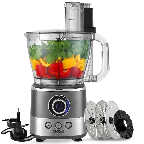 VEVOR Food Processor, 14-Cup Vegetable Chopper Chopping, Mixing, Grey, SPJGJ650WZNSEK8GZV1