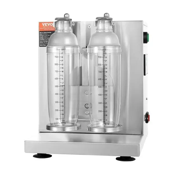 VEVOR Milkshake Maker Machine, 120W Commercial Milk Tea Shaker Machine, Double Head Milk Shake Mixer Machine, 1 L PC Cup, ...