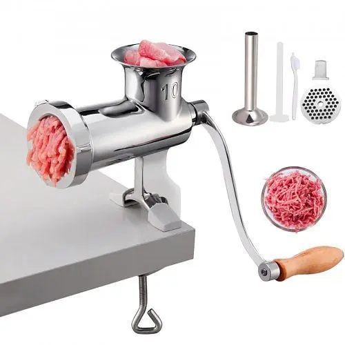 VEVOR Plug-and-Play Heavy Duty Meat Grinder Manual Sausage Filler Stainless Steel Clamp, SYZJSJRJB80CMAC3RV0