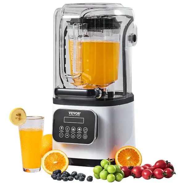 VEVOR Professional Blender Shield, 68 oz Jar Blender Combo, Cream, TSSBJ20L1600WCAX2V1