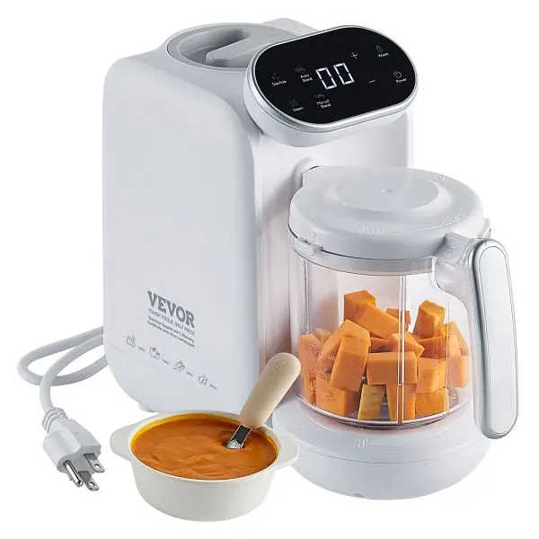 VEVOR Streamlined Baby Food Maker, 430W Baby Food Processor 750 ml Tritan Bowl, WSYEFSJ12L30LJDS6V1
