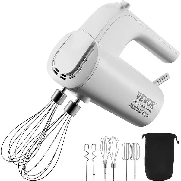 VEVOR Wear-Resistant Digital Electric Hand Mixer, 5-Speed, SXSDDQ240W9YH5PVTV1
