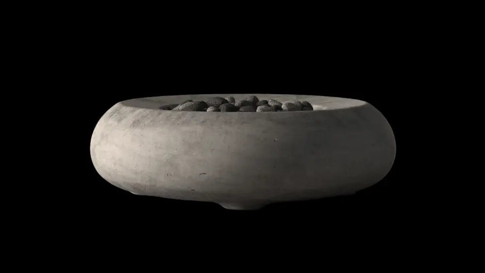 Anodized Aluminum Prism Hardscapes - Pietra Round Concrete Fire Bowl