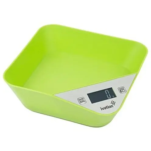 IvationTM Lightweight Kitchen Bowl w/Digital Scale - Turquoise Emerald