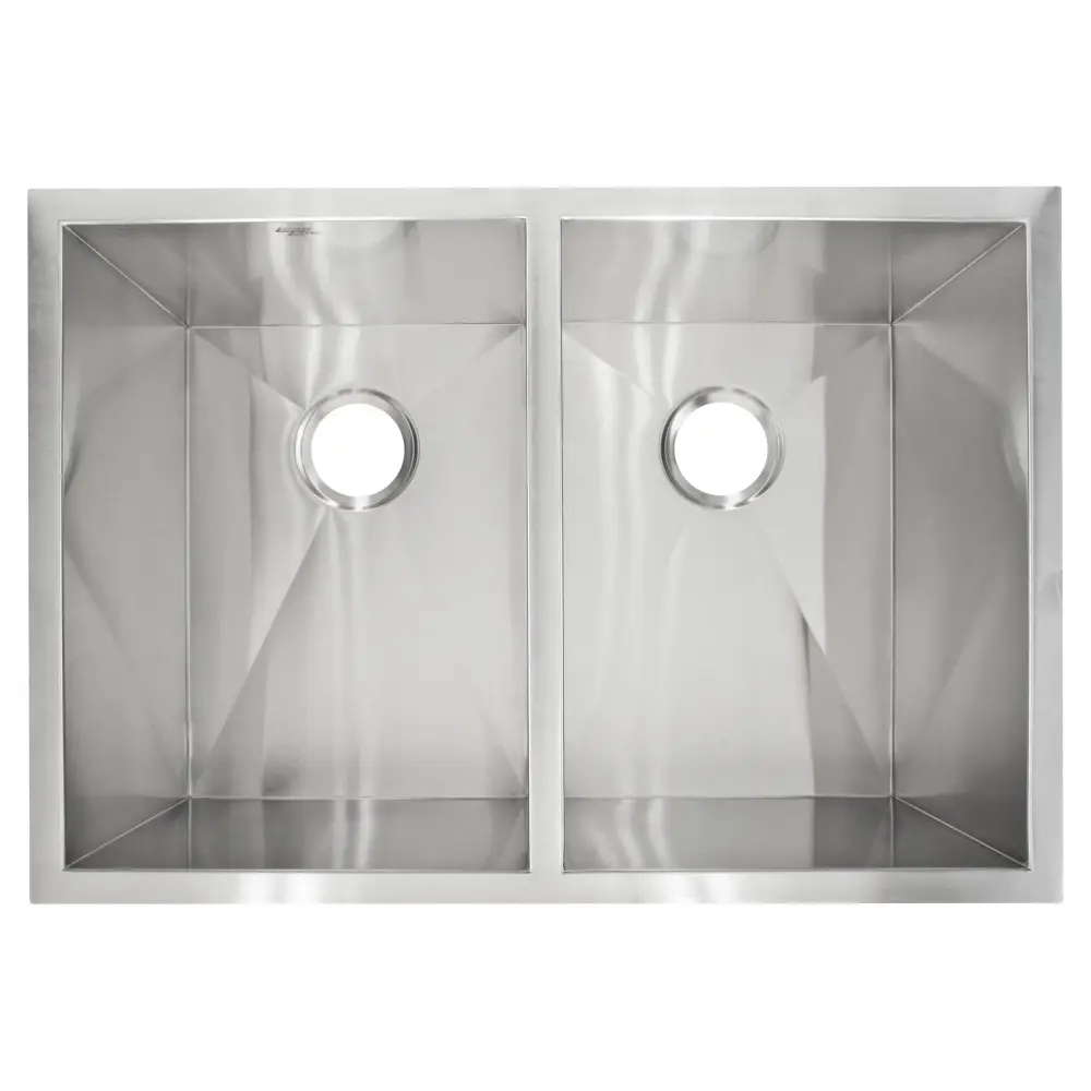 29 Zero-Radius Undermount Stain-resistant Steel 50/50 Double Bowl Kitchen Sink LP5