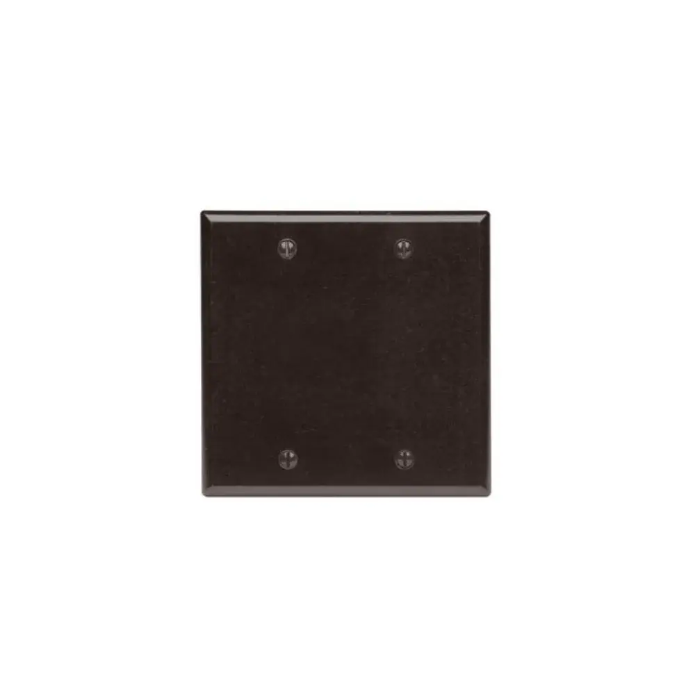 85025 Leviton 2-Gang No Device Blank Wallplate, Standard Size, Thermoset, Box Position - Brown