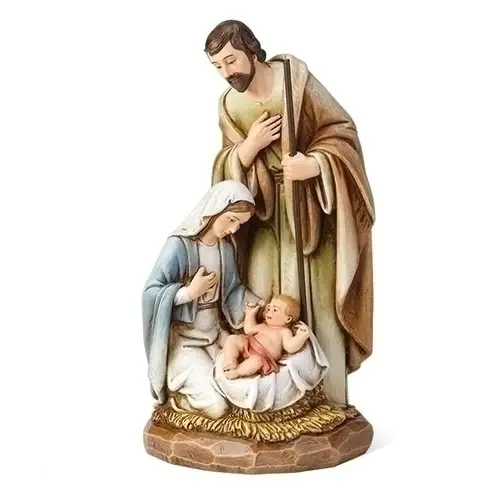 Miniature Travel 8" Wood Nativity Holy Family Scene