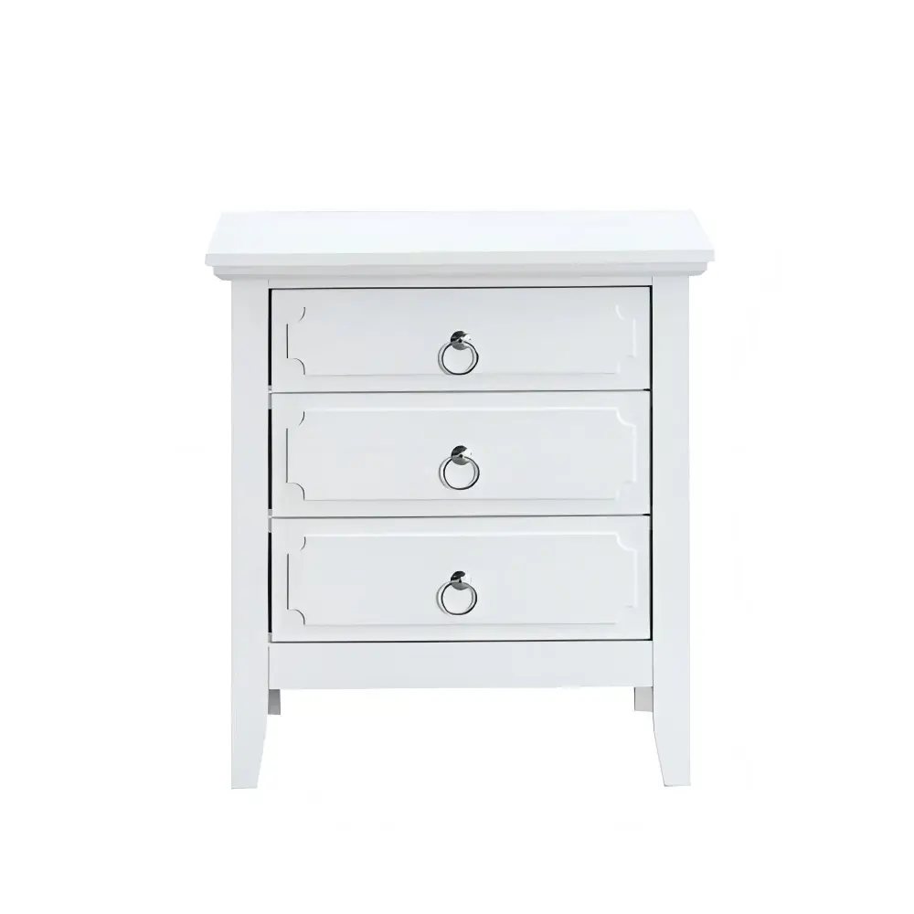 Adjustable Bed Frame Hammond - 3 Drawer Nightstand - Chalk