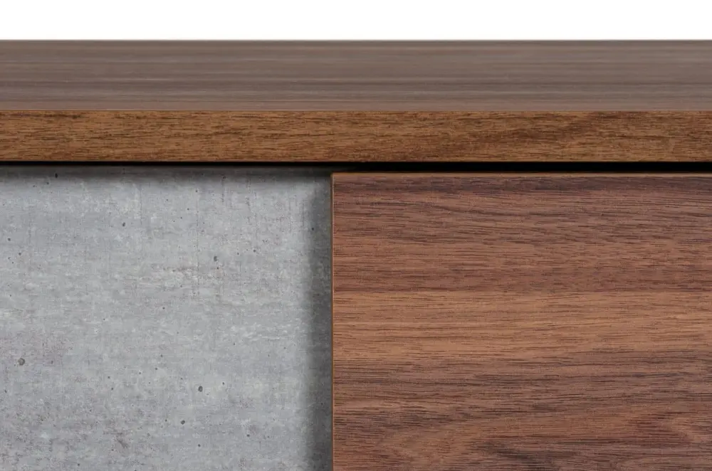 Adjustable Bed Frame Nova Domus Palermo - Cutting-edge Italian Faux Concrete & Walnut Nightstand