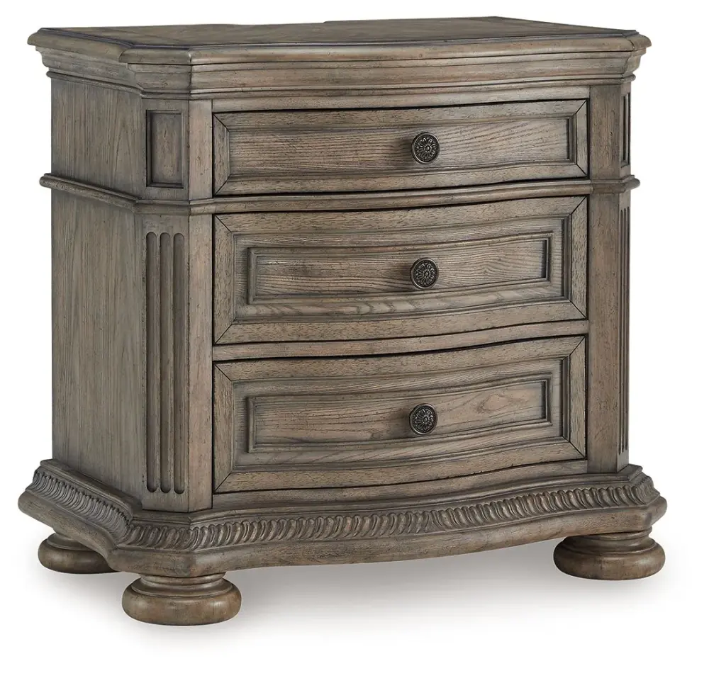 Ardenfield - Three Drawer Night Stand - Airy Brown