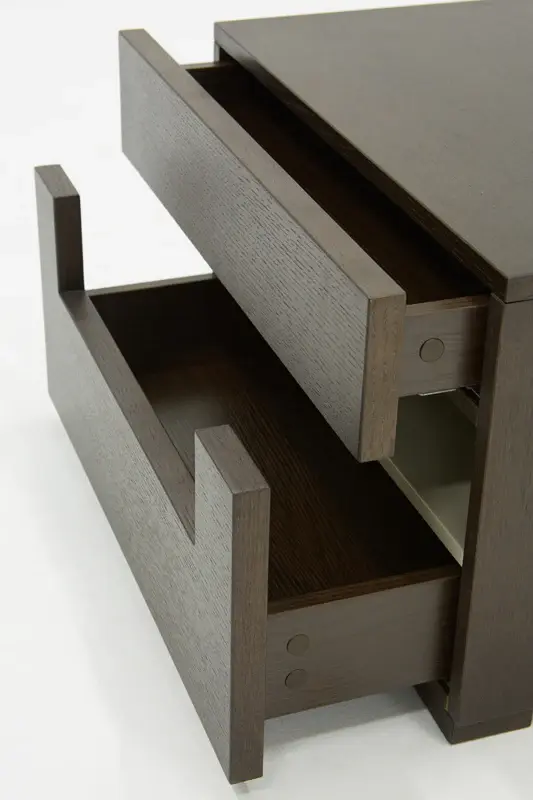 Ceres Modern Brown Oak and Grey Nightstand