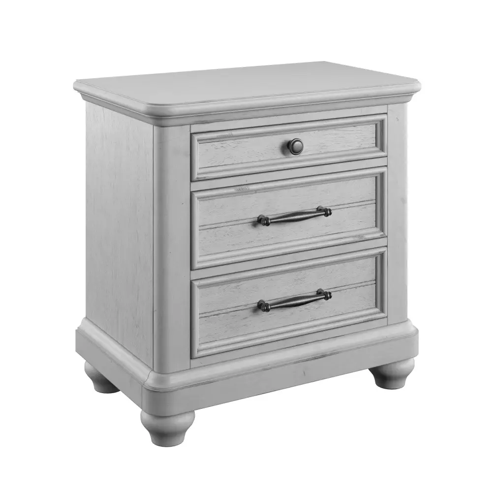3 Drawer Nightstand USB - Graphite - Wood