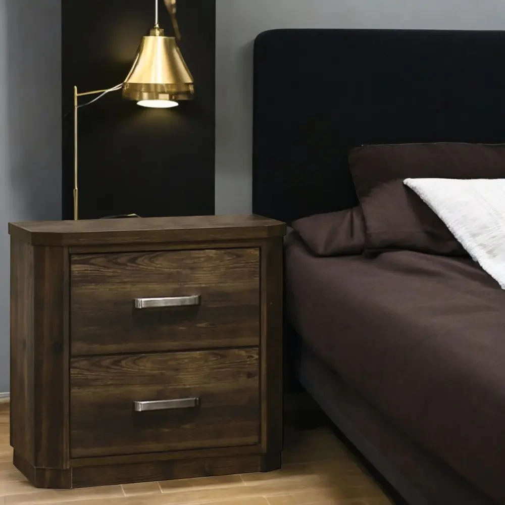 Elettra - Rustic Nightstand - Walnut USB Charging Station