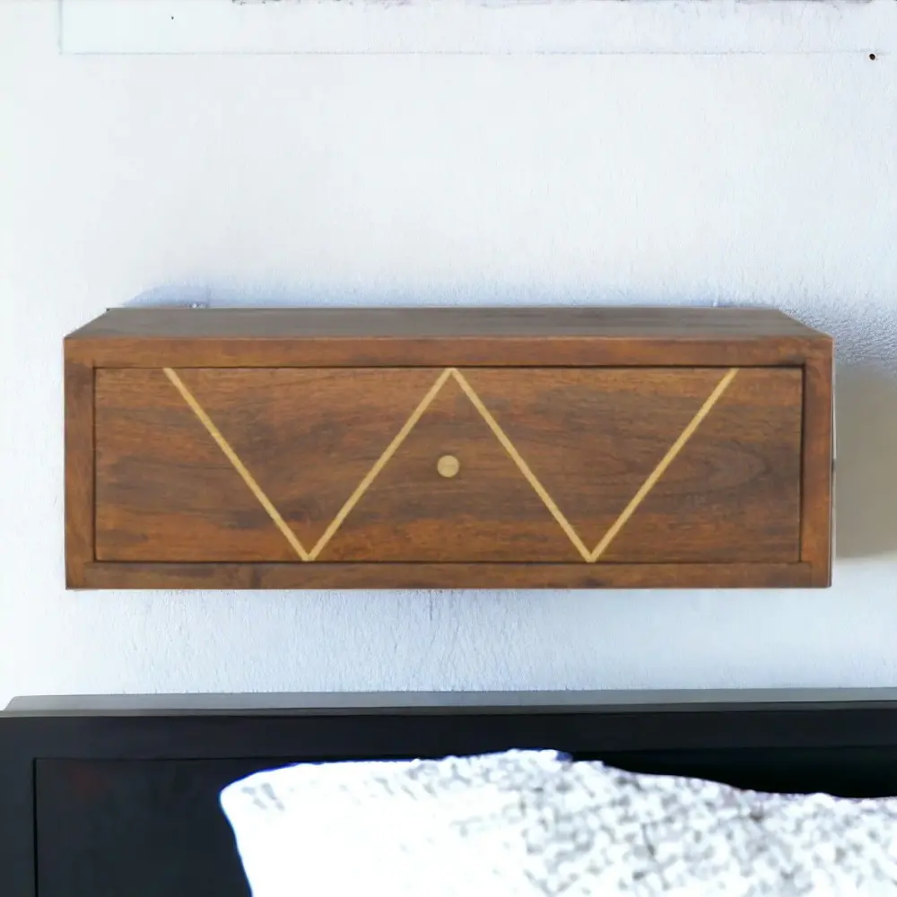 Floating Bedside Table - Chestnut King Size
