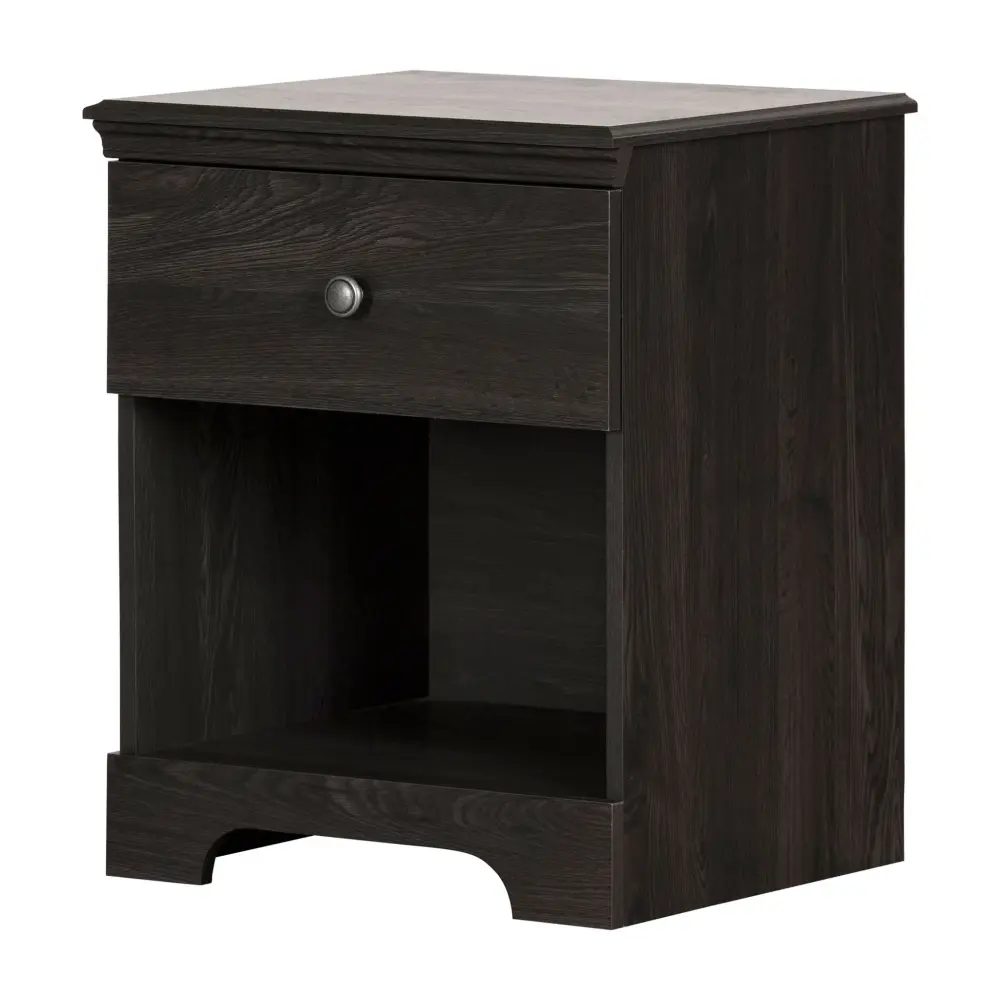 Floating Shelf 1-Drawer Nightstand - Zach Pewter Oak