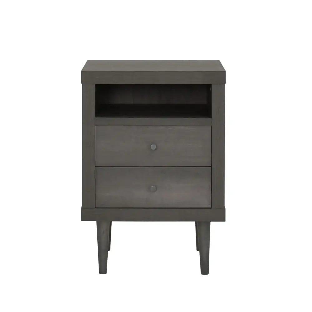 Floating Shelf Nystrom - Mid Century Cutting-edge 2 Drawer Nightstand