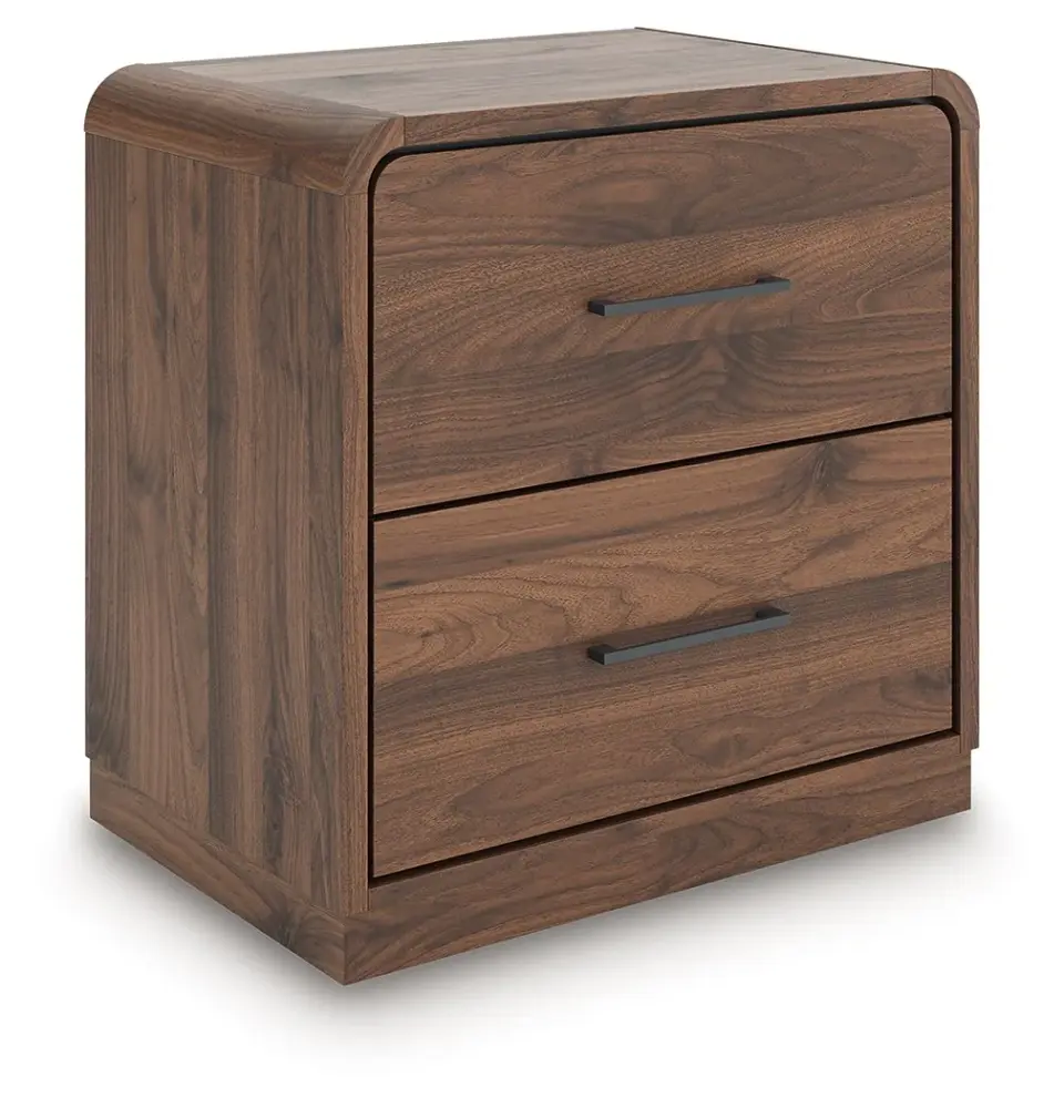 Fortlorn - Two Drawer Night Stand - Walnut Cocoa