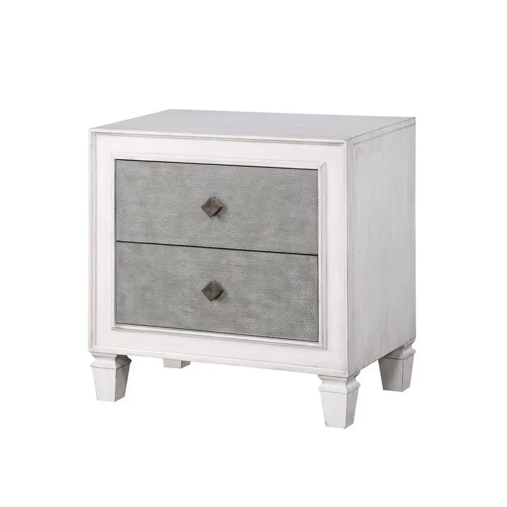 Katia - Weathered Night Stand - Gray / Ivory