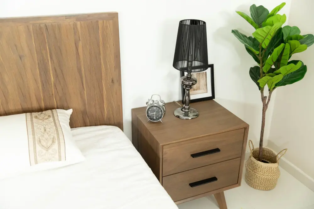 Modrest Claire - Contemporary Walnut NIghtstand | Quick Assembly | Tool Included