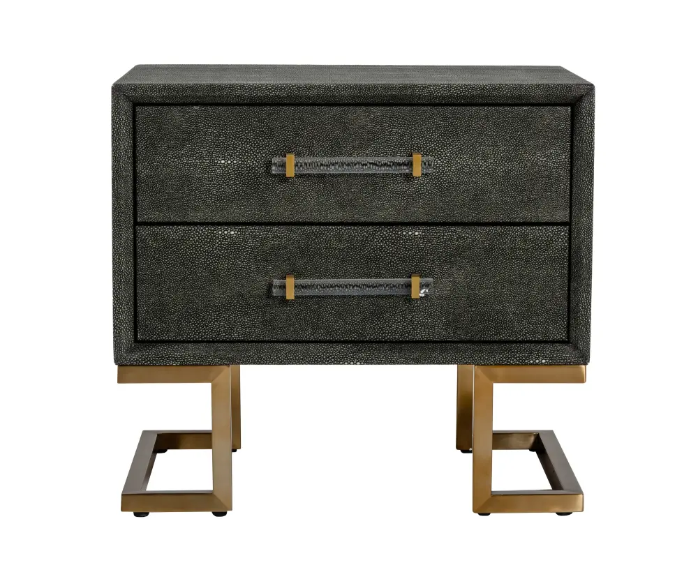 Modrest Howard - Today's Shagreen Grey Leatherette & Gold Nightstand