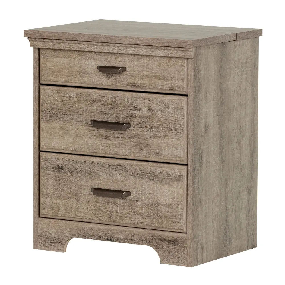 Nightstand Charging Station - Versa Weathered Oak Modern Farmhouse