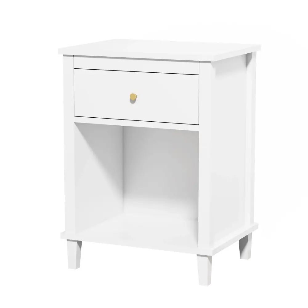 Nightstand & 1 Drawer And 1 Shelf - Chalk