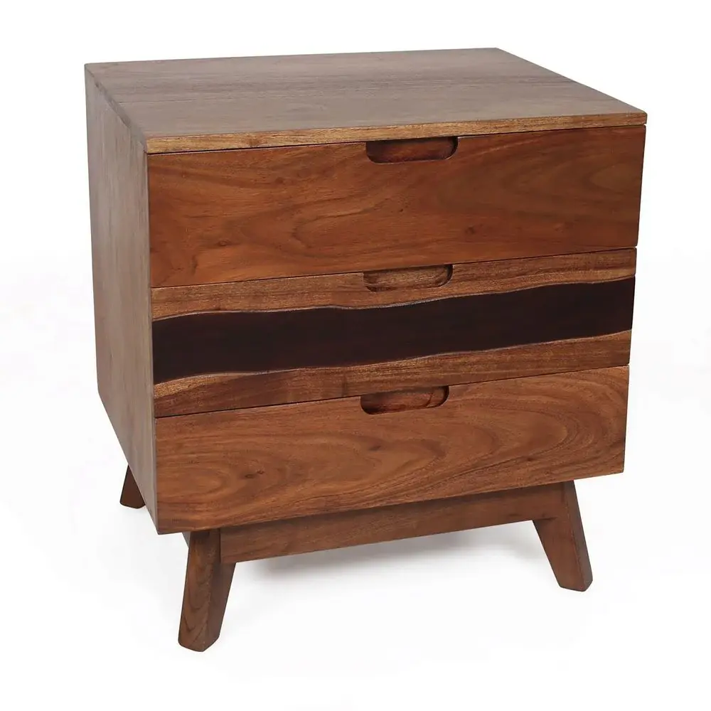 Nightstand Natural Wood - Cocoa Sturdy Pine Wood