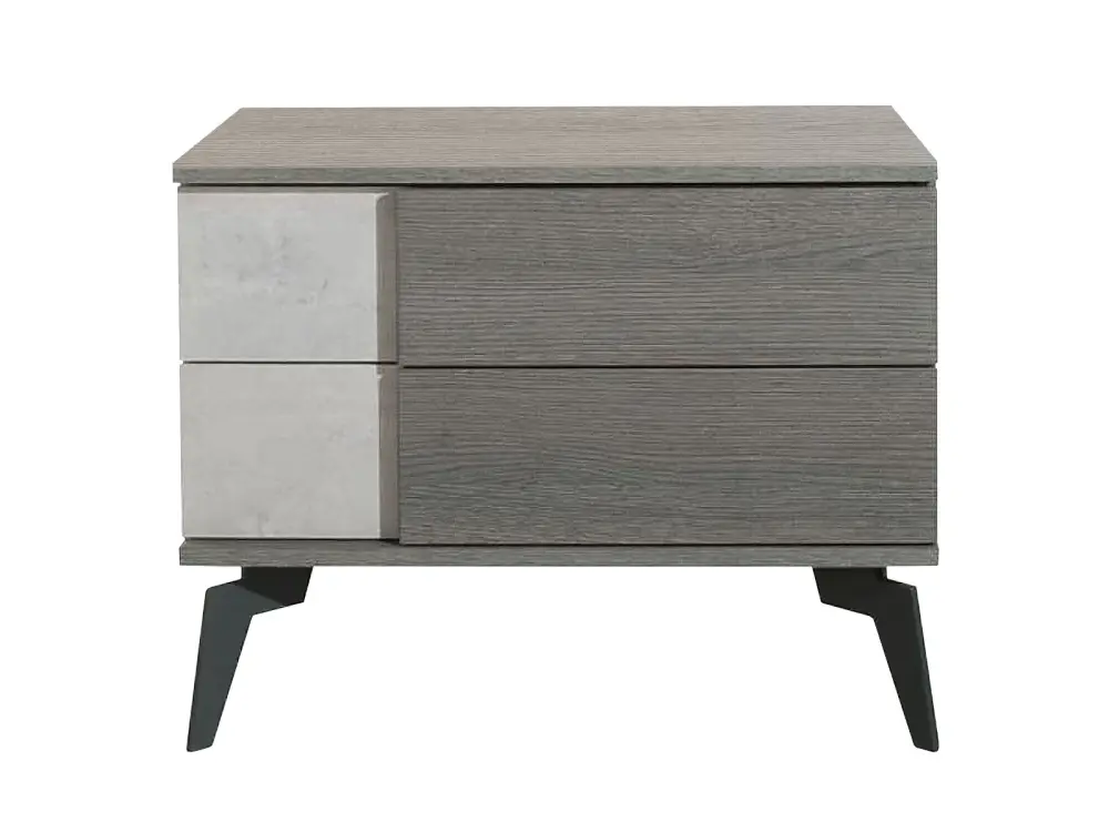 Nova Domus Palermo Italian Cutting-edge Faux Concrete & Grey Nightstand