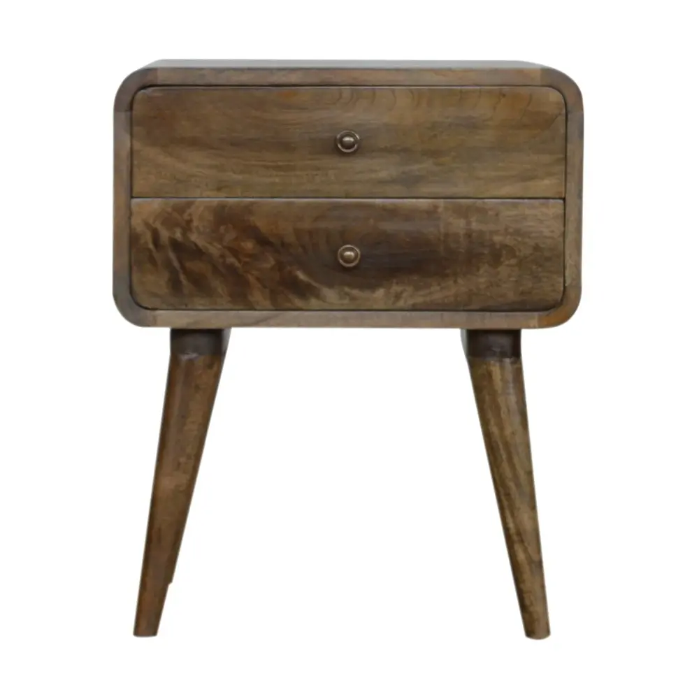 Premium Upholstered Curved Nightstand