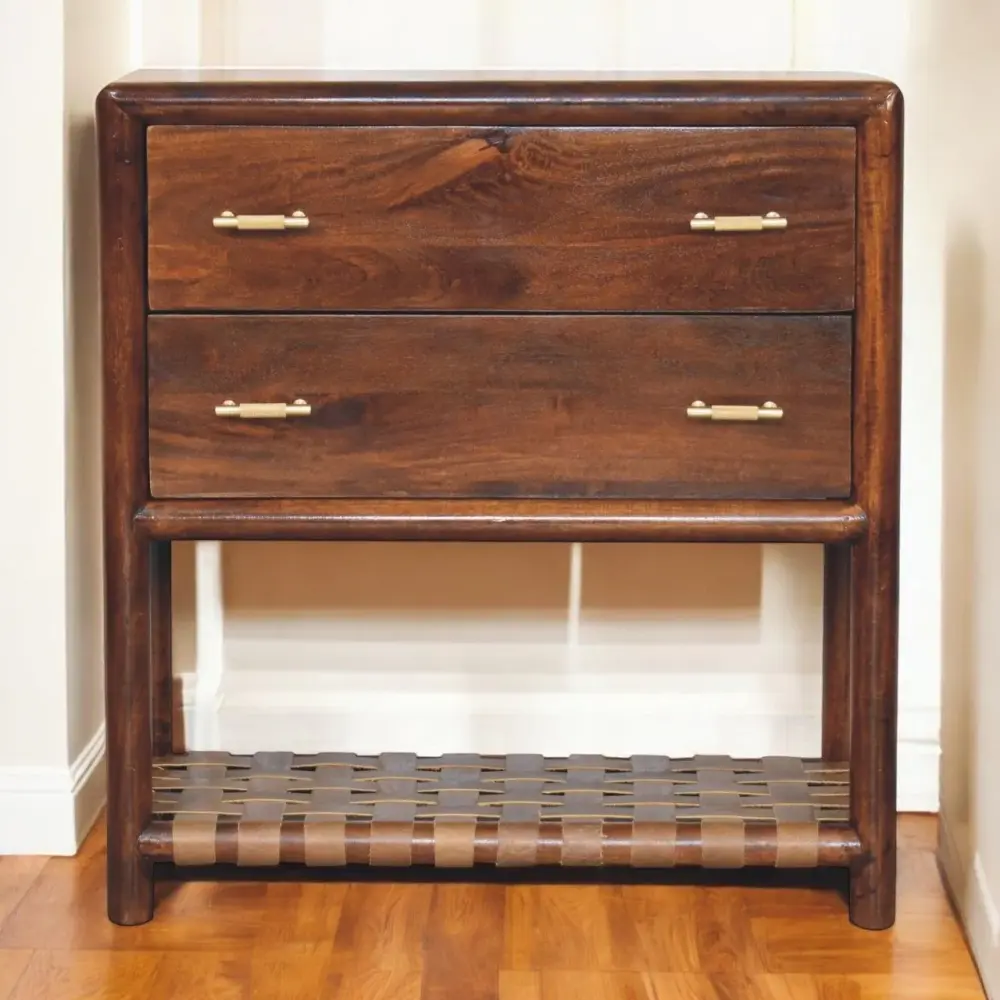 Regency - Woven 2 Drawer Nightstand - Espresso