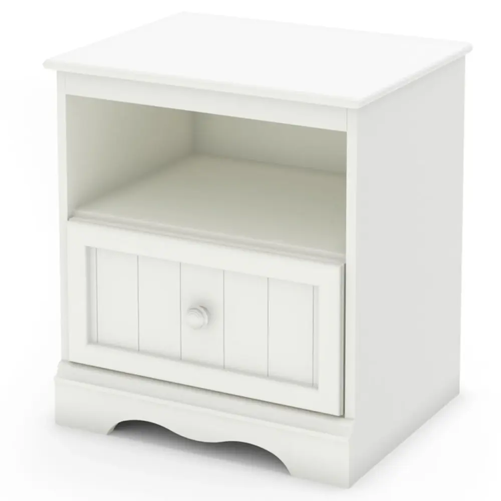 Savannah 1-Drawer Nightstand - Clean White