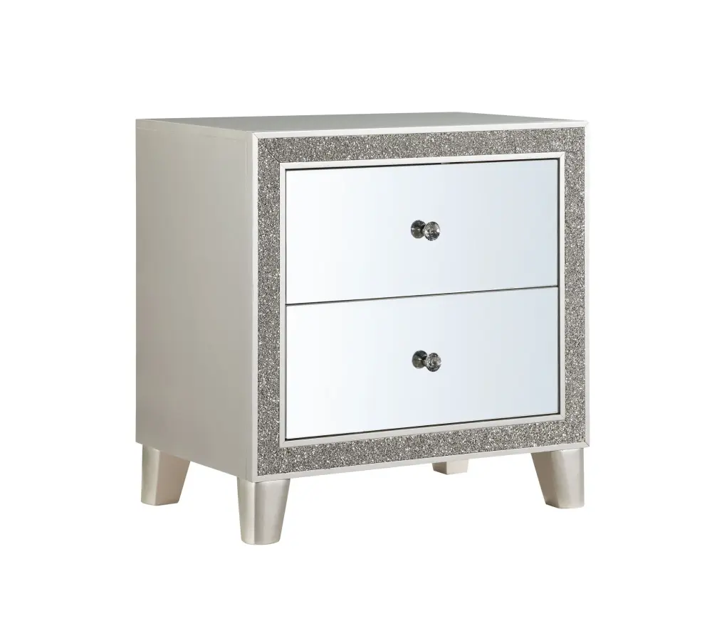 Sliverfluff - Mirrored Nightstand - Champagne Modern Farmhouse